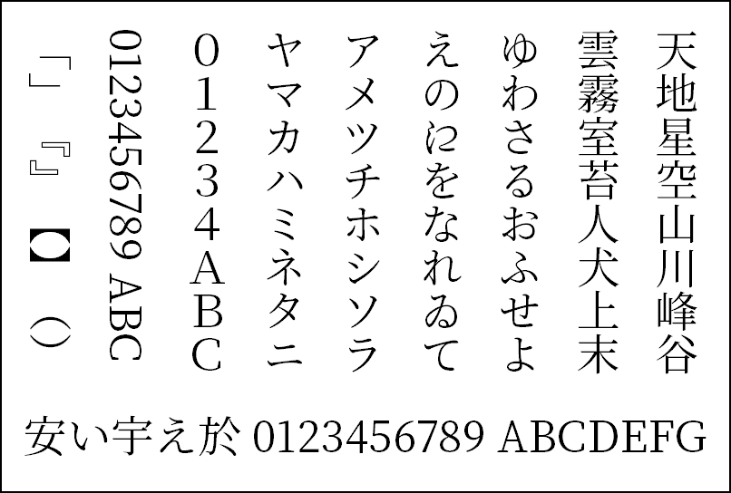 霧明朝サンプル